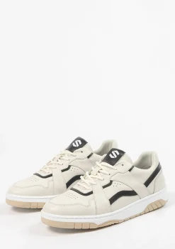 Off White Leren Sneakers Met Zwarte Details^Sacha Fashion
