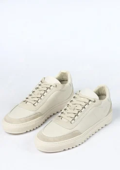 Off White Leren Sneakers Met Suede Details^Sacha Fashion
