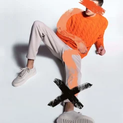 Off White Leren Sneakers Met Suede Details^Sacha Fashion