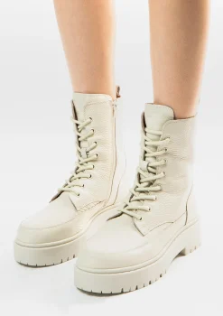 Off White Leren Veterlaarzen^Sacha Shop