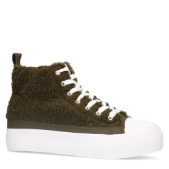 Olijfgroene Hoge Teddy Sneakers^Sacha Cheap