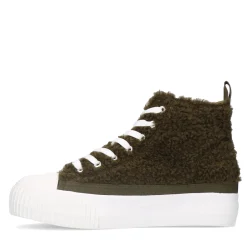 Olijfgroene Hoge Teddy Sneakers^Sacha Cheap
