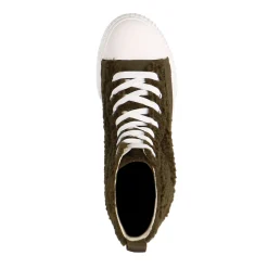 Olijfgroene Hoge Teddy Sneakers^Sacha Cheap