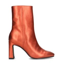 Oranje Metallic Enkellaarsjes Met Hak^Sacha Best Sale