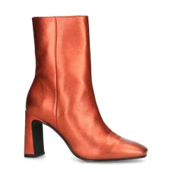 Oranje Metallic Enkellaarsjes Met Hak^Sacha Best Sale