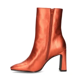 Oranje Metallic Enkellaarsjes Met Hak^Sacha Best Sale