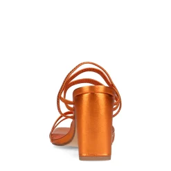 Oranje Metallic Hak Sandalen Met Bandjes^Sacha Hot