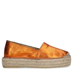 Oranje Metallic Leren Espadrilles^Sacha Cheap