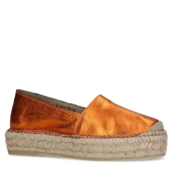 Oranje Metallic Leren Espadrilles^Sacha Cheap
