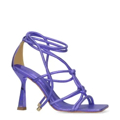 Paarse Metallic Sandalen Met Trechterhak^Sacha Clearance