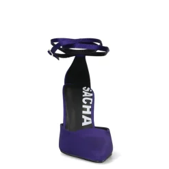 Paarse Satijnen Pumps Met Enkelbandje^Sacha Discount
