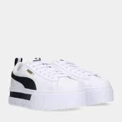 Puma Mayze Lth White/Black Dames Sneakers^Sacha Discount