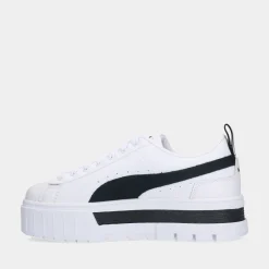 Puma Mayze Lth White/Black Dames Sneakers^Sacha Discount