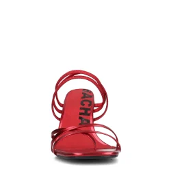 Rode Metallic Hak Sandalen Met Bandjes^Sacha Shop