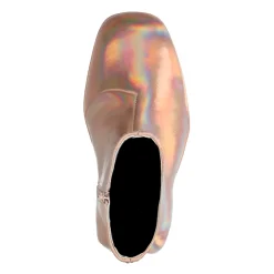 Roze Metallic Enkellaarsjes Met Hak^Sacha New