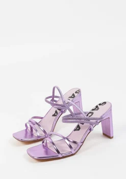 Roze Metallic Hak Sandalen Met Bandjes^Sacha Store
