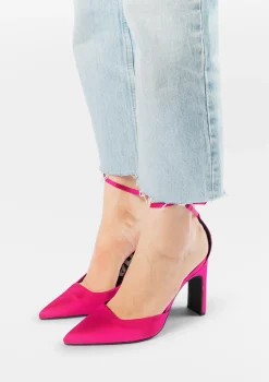 Roze Satijnen Pumps Met Enkelbandje^Sacha Best