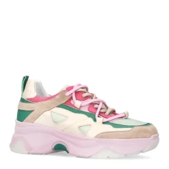Roze Sneakers Met Beige En Groene Details^Sacha Discount