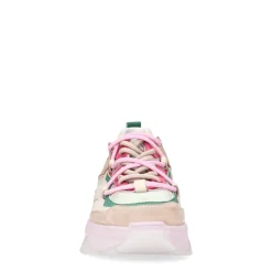 Roze Sneakers Met Beige En Groene Details^Sacha Discount