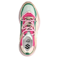 Roze Sneakers Met Beige En Groene Details^Sacha Discount