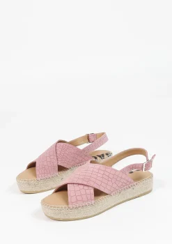 Roze Suede Plateau Sandalen^Sacha Cheap