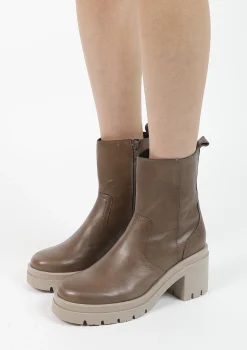 Taupe Enkelboots Met Plateau Hak^Sacha Best