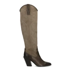Taupe Hoge Cowboylaarzen^Sacha Sale