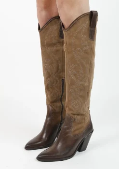 Taupe Hoge Cowboylaarzen^Sacha Sale