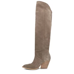 Taupe Hoge Suede Cowboylaarzen^Sacha Hot