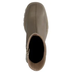 Taupe Leren Boots Met Chunky Hak^Sacha Outlet