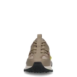 Taupe Leren Sneakers Met Limegroen Detail^Sacha Cheap