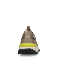 Taupe Leren Sneakers Met Limegroen Detail^Sacha Cheap