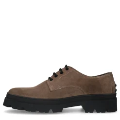 Taupe Suede Chunky Veterschoenen^Sacha Shop