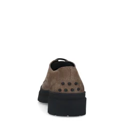 Taupe Suede Chunky Veterschoenen^Sacha Shop