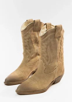 Taupe Suede Cowboylaarzen^Sacha Cheap