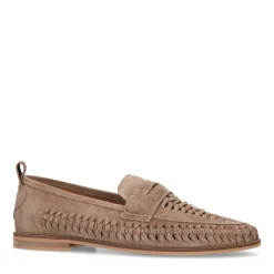 Taupe Suede Gevlochten Loafers^Sacha Clearance
