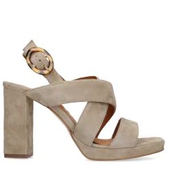 Taupe Suede Sandalen Met Blokhak^Sacha Store