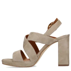 Taupe Suede Sandalen Met Blokhak^Sacha Store
