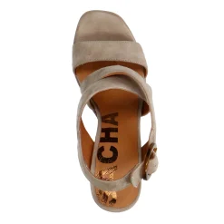 Taupe Suede Sandalen Met Blokhak^Sacha Store