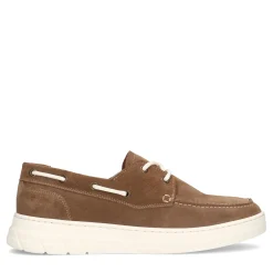 Taupe Suede Veterschoenen^Sacha Discount