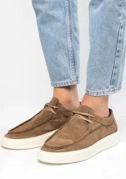 Taupe Suede Veterschoenen^Sacha Flash Sale