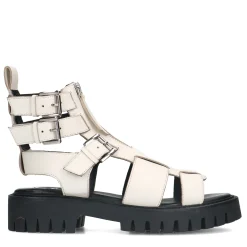 Witte Leren Chunky Sandalen^Sacha Best Sale