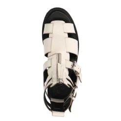 Witte Leren Chunky Sandalen^Sacha Best Sale