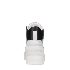 Witte Leren Hoge Sneakers Met Suede Details^Sacha Fashion