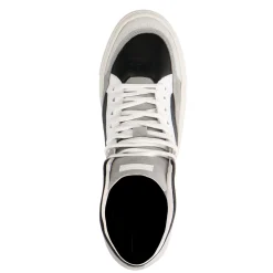 Witte Leren Hoge Sneakers Met Suede Details^Sacha Fashion