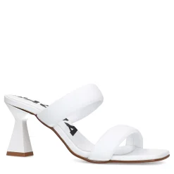 Witte Leren Muiltjes Met Trechterhak^Sacha Hot