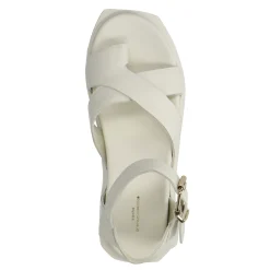 Witte Leren Plateau Sandalen^Sacha Outlet