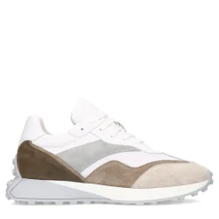 Witte Leren Sneakers Met Suede Details^Sacha Outlet