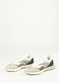 Witte Leren Sneakers Met Suede Details^Sacha Outlet