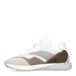 Witte Leren Sneakers Met Suede Details^Sacha Outlet